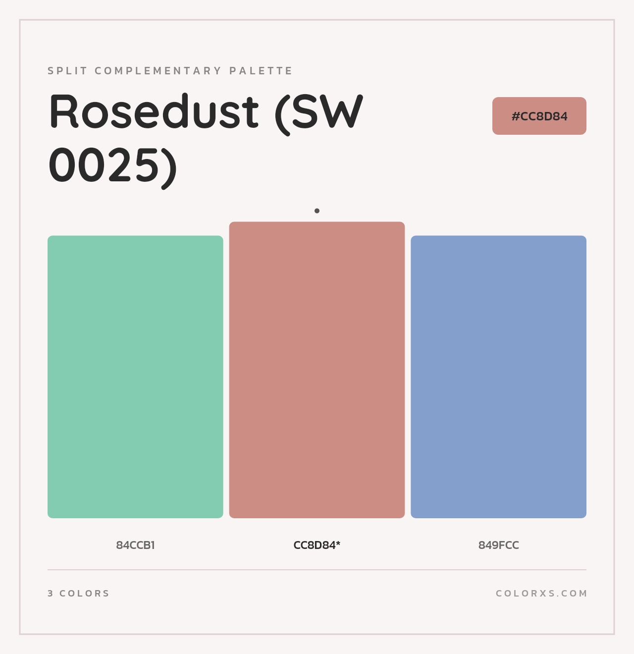 Rosedust (SW 0025) - Split-Complementary Color Palette