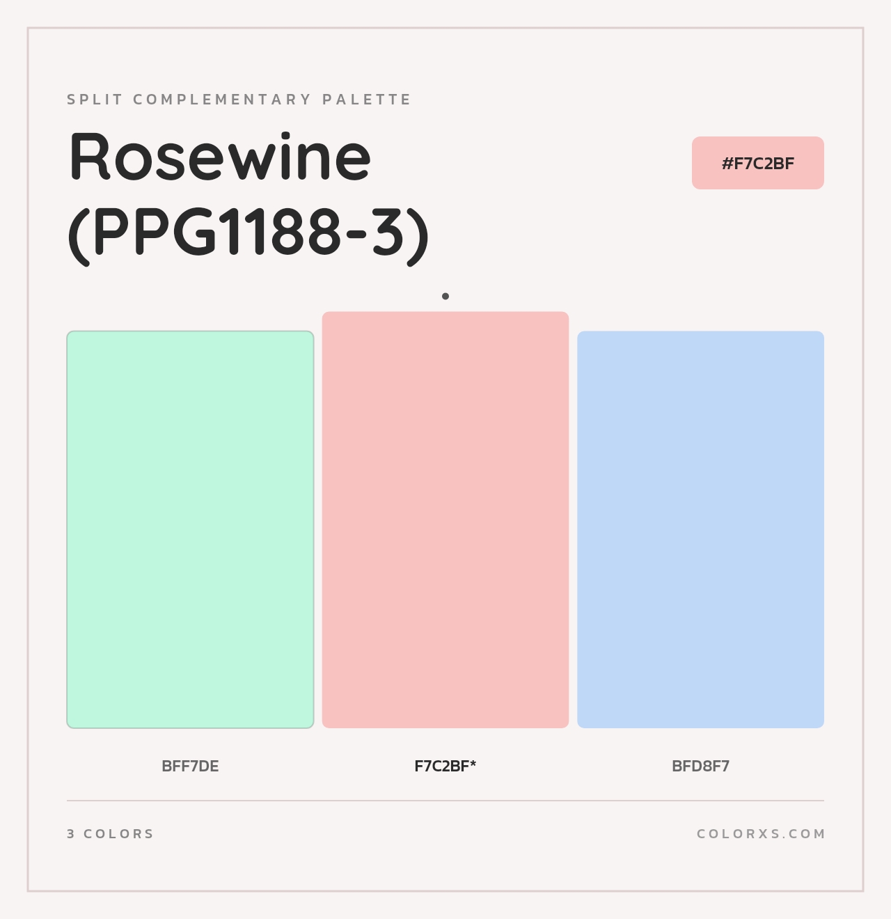 Rosewine (PPG1188-3) - Split-Complementary Color Palette