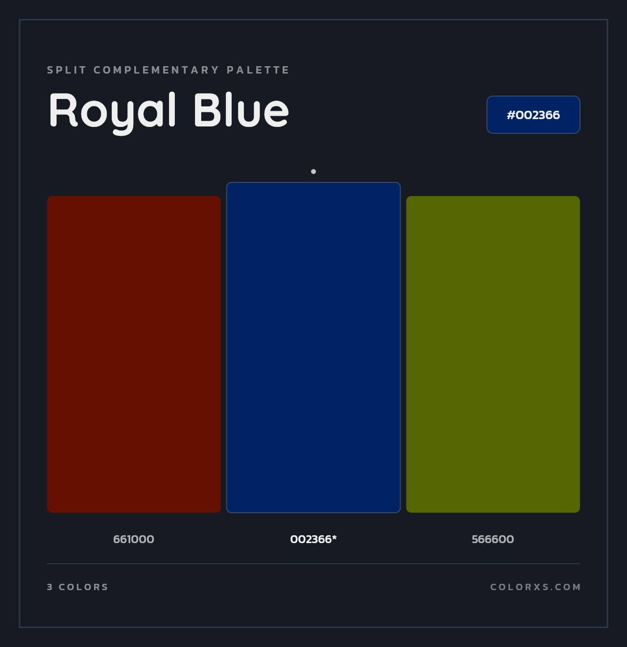 Royal Blue - Split-Complementary Color Palette