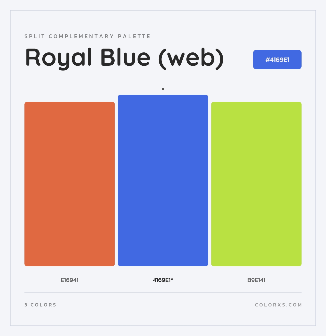 Royal Blue (web) - Split-Complementary Color Palette