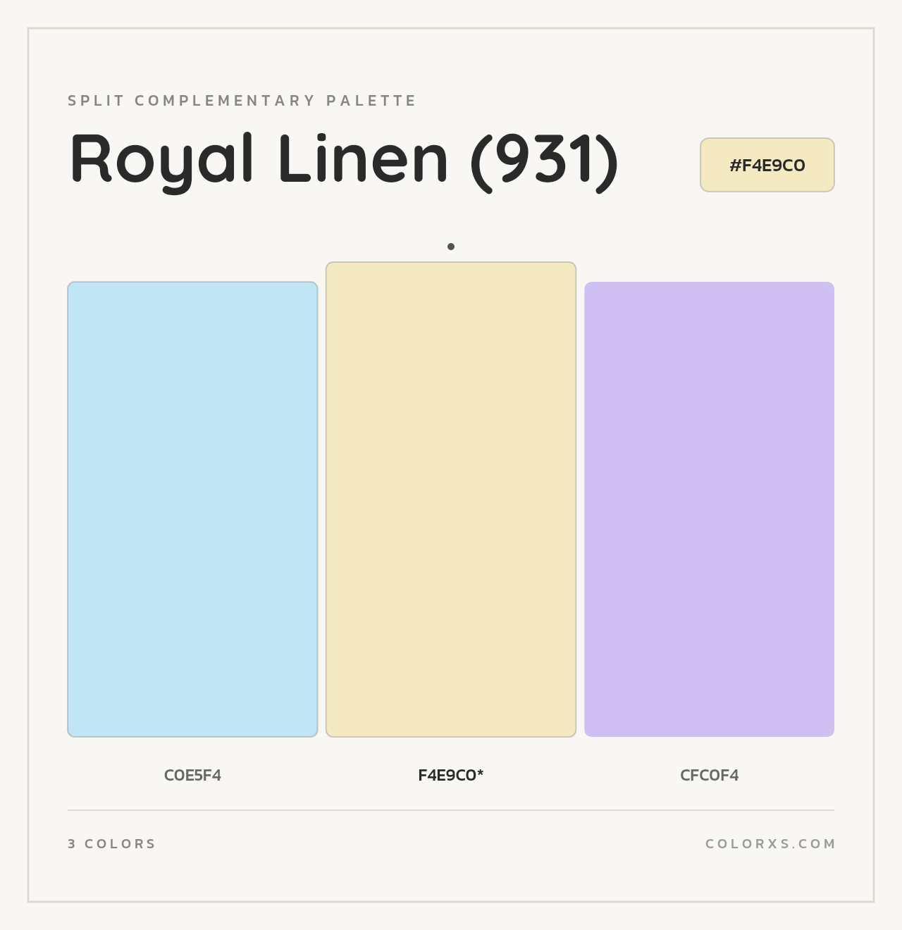 Royal Linen (931) - Split-Complementary Color Palette