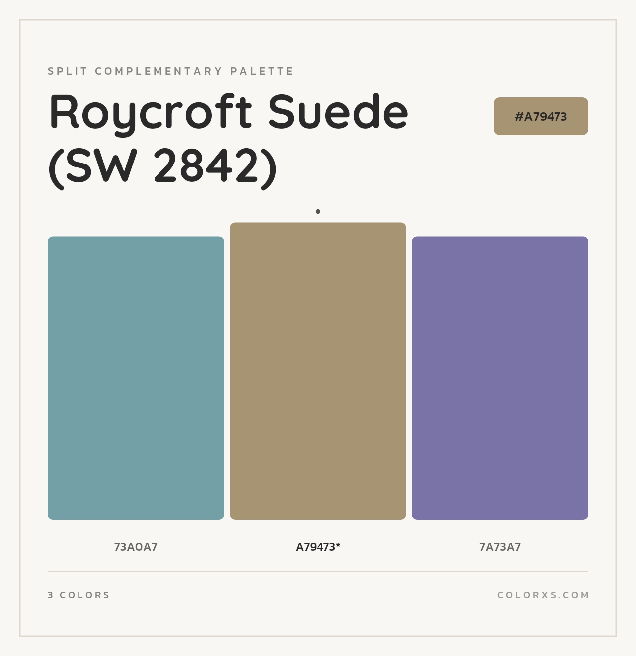 Roycroft Suede (SW 2842) - Split-Complementary Color Palette