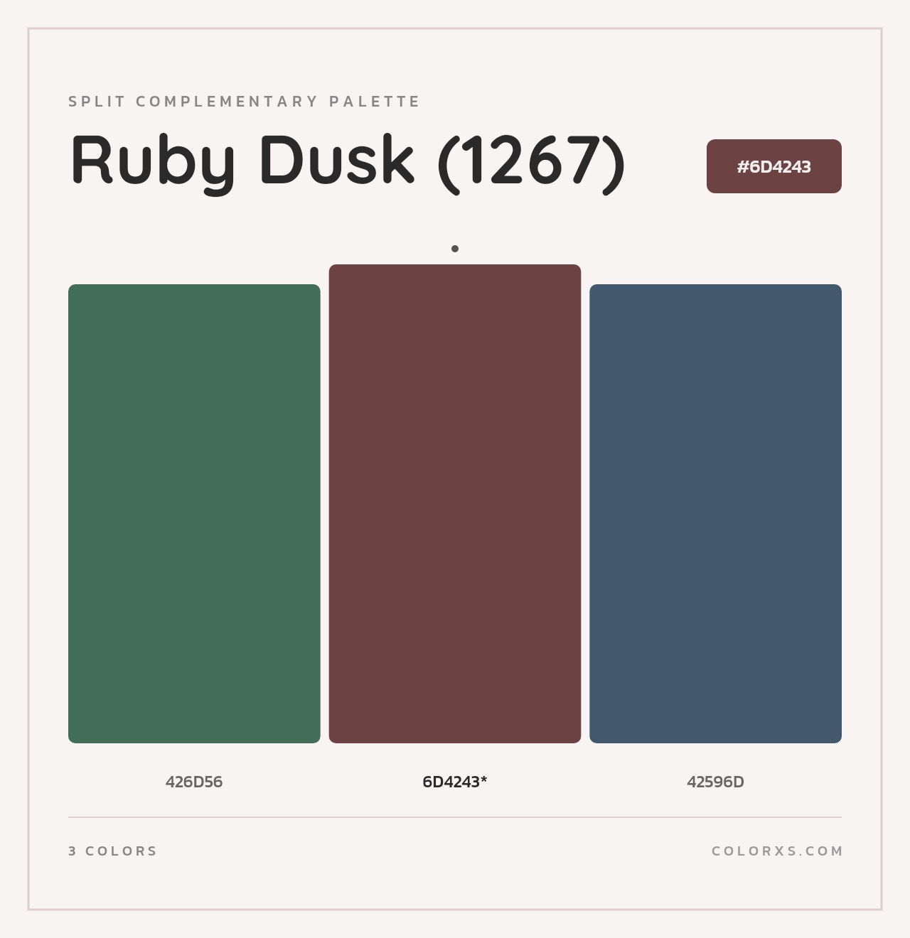 Ruby Dusk (1267) - Split-Complementary Color Palette