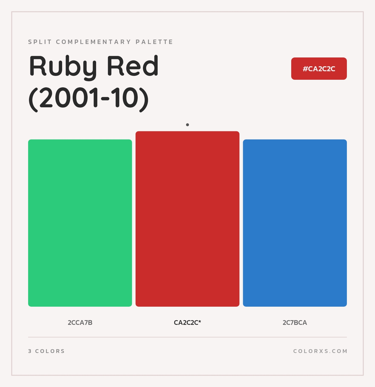 Ruby Red (2001-10) - Split-Complementary Color Palette