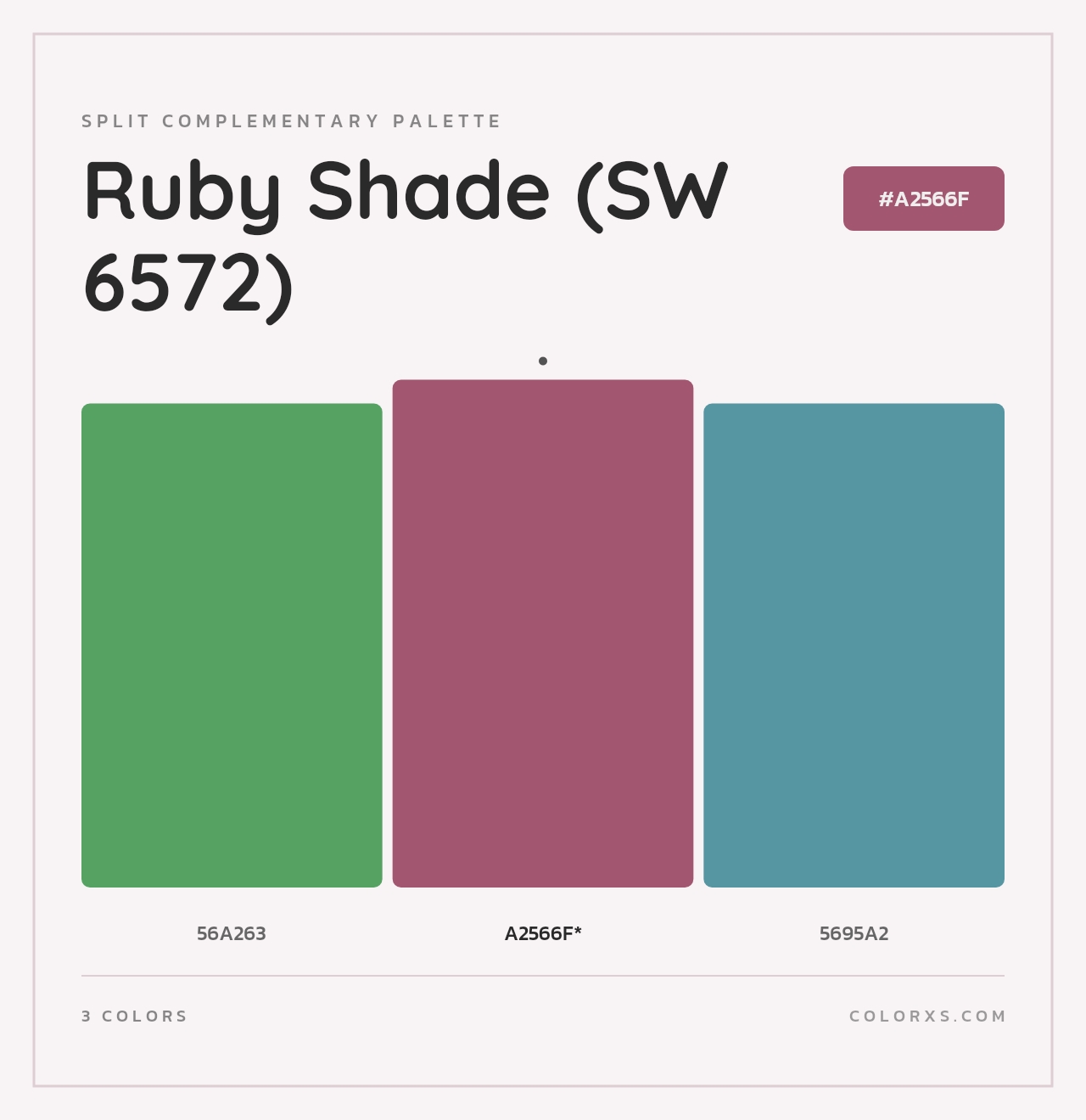 Ruby Shade (SW 6572) - Split-Complementary Color Palette