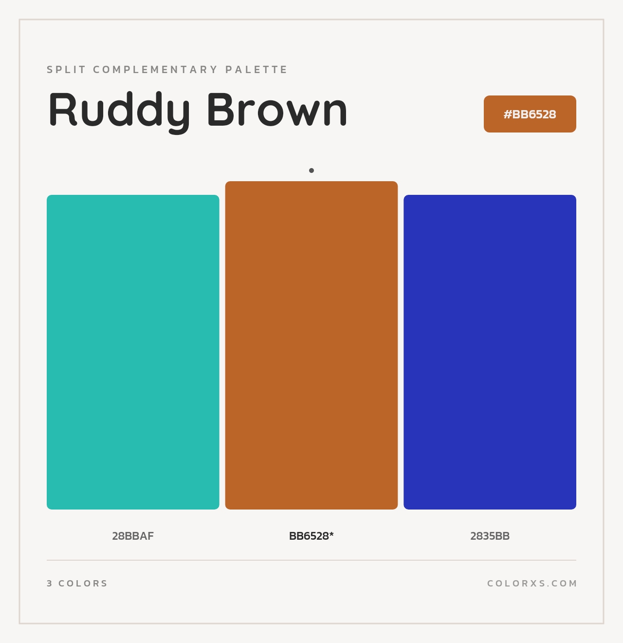 Ruddy Brown - Split-Complementary Color Palette