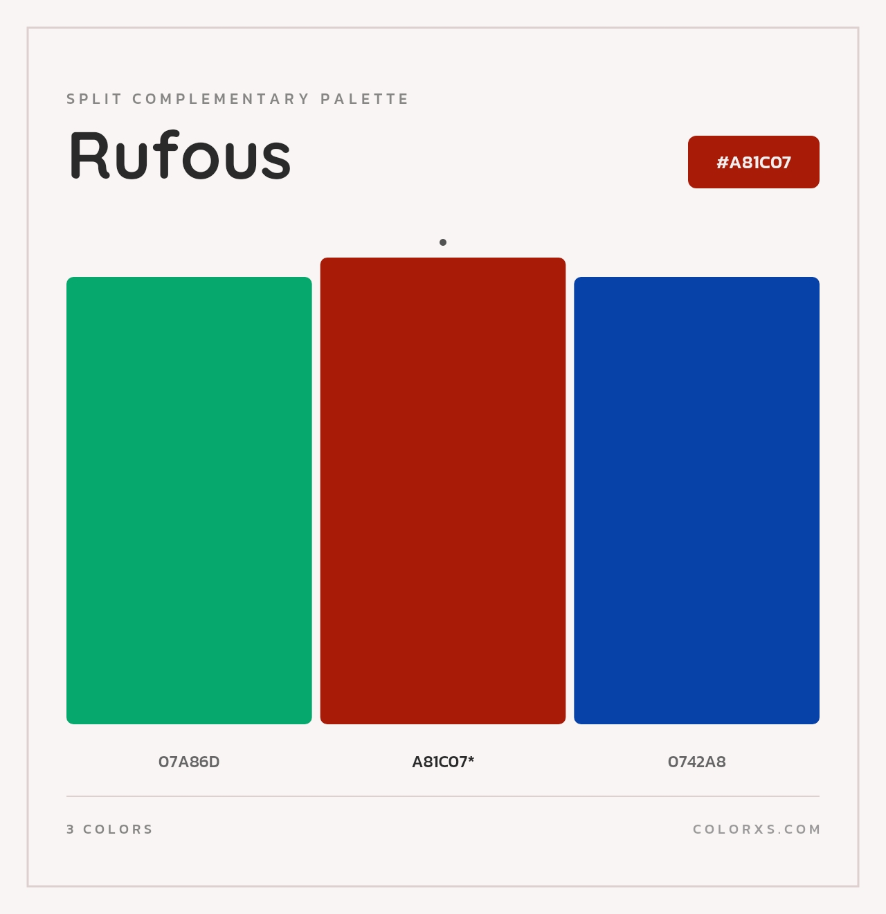 Rufous - Split-Complementary Color Palette