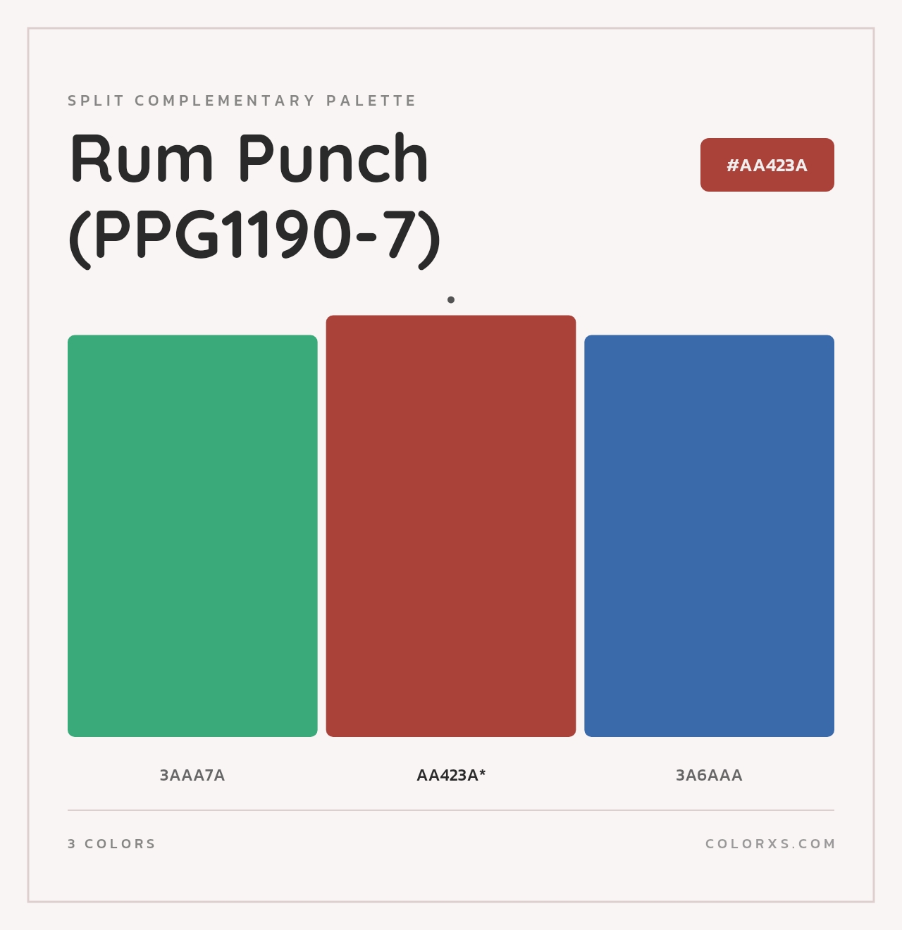 Rum Punch (PPG1190-7) - Split-Complementary Color Palette
