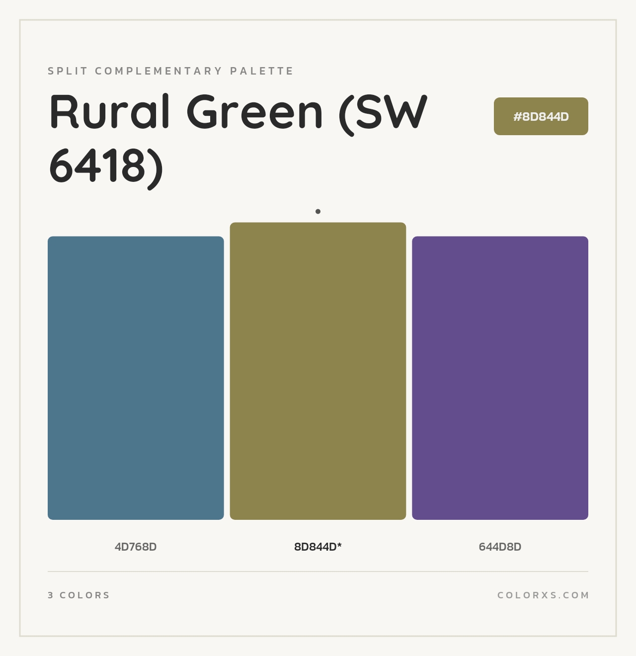 Rural Green (SW 6418) - Split-Complementary Color Palette