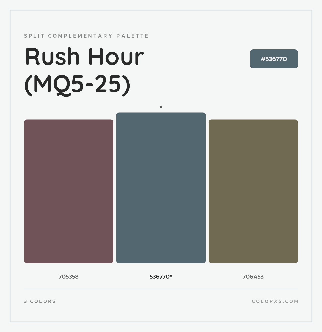 Rush Hour (MQ5-25) - Split-Complementary Color Palette