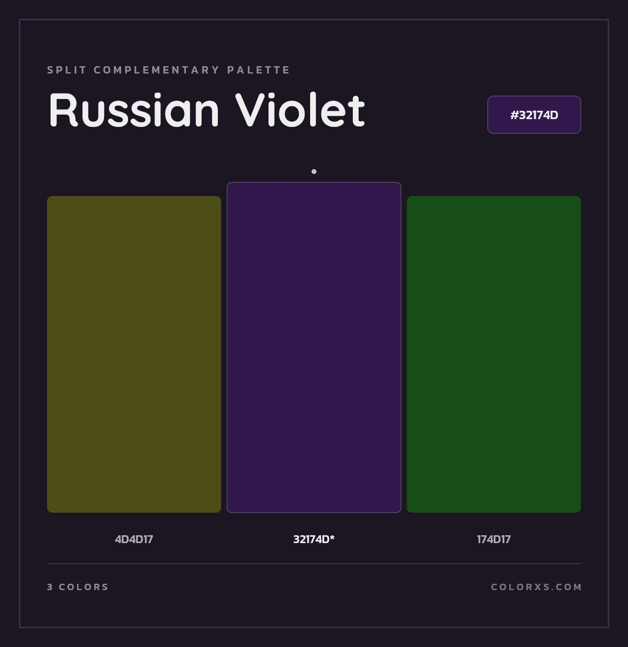 Russian Violet - Split-Complementary Color Palette