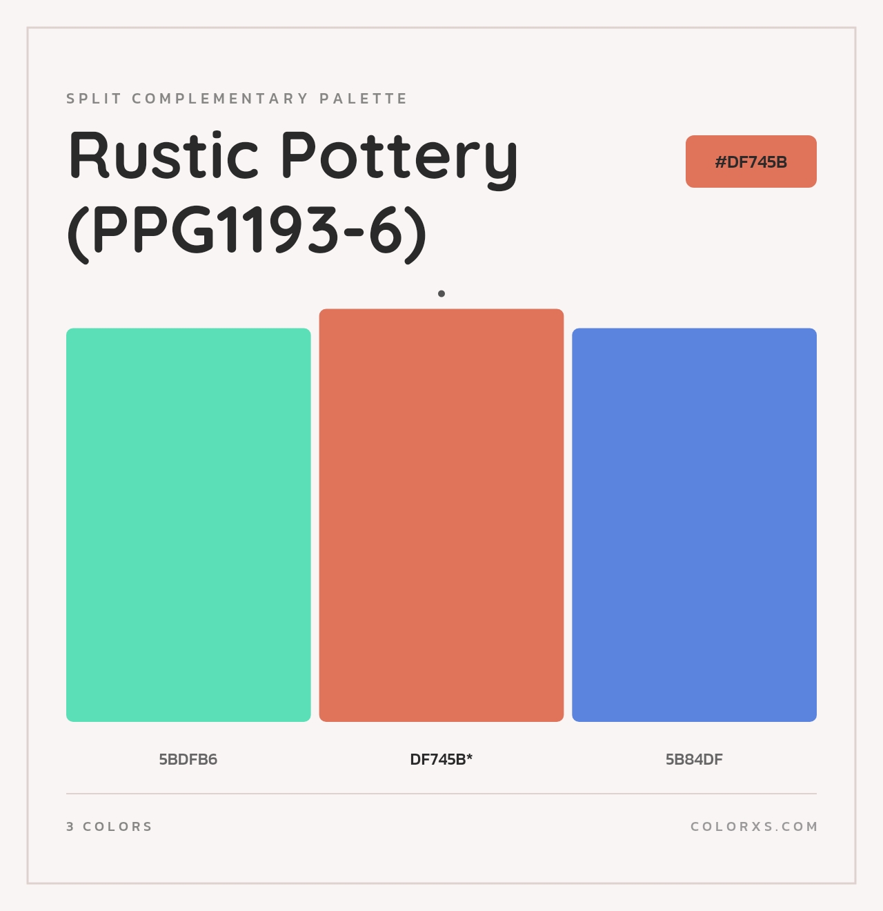 Rustic Pottery (PPG1193-6) - Split-Complementary Color Palette