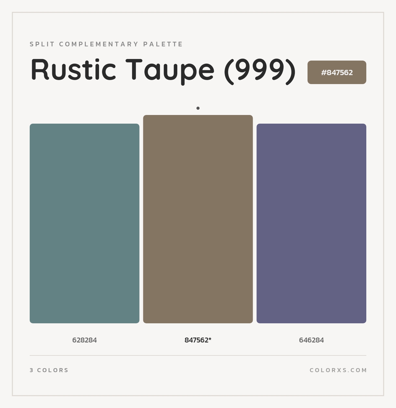 Rustic Taupe (999) - Split-Complementary Color Palette