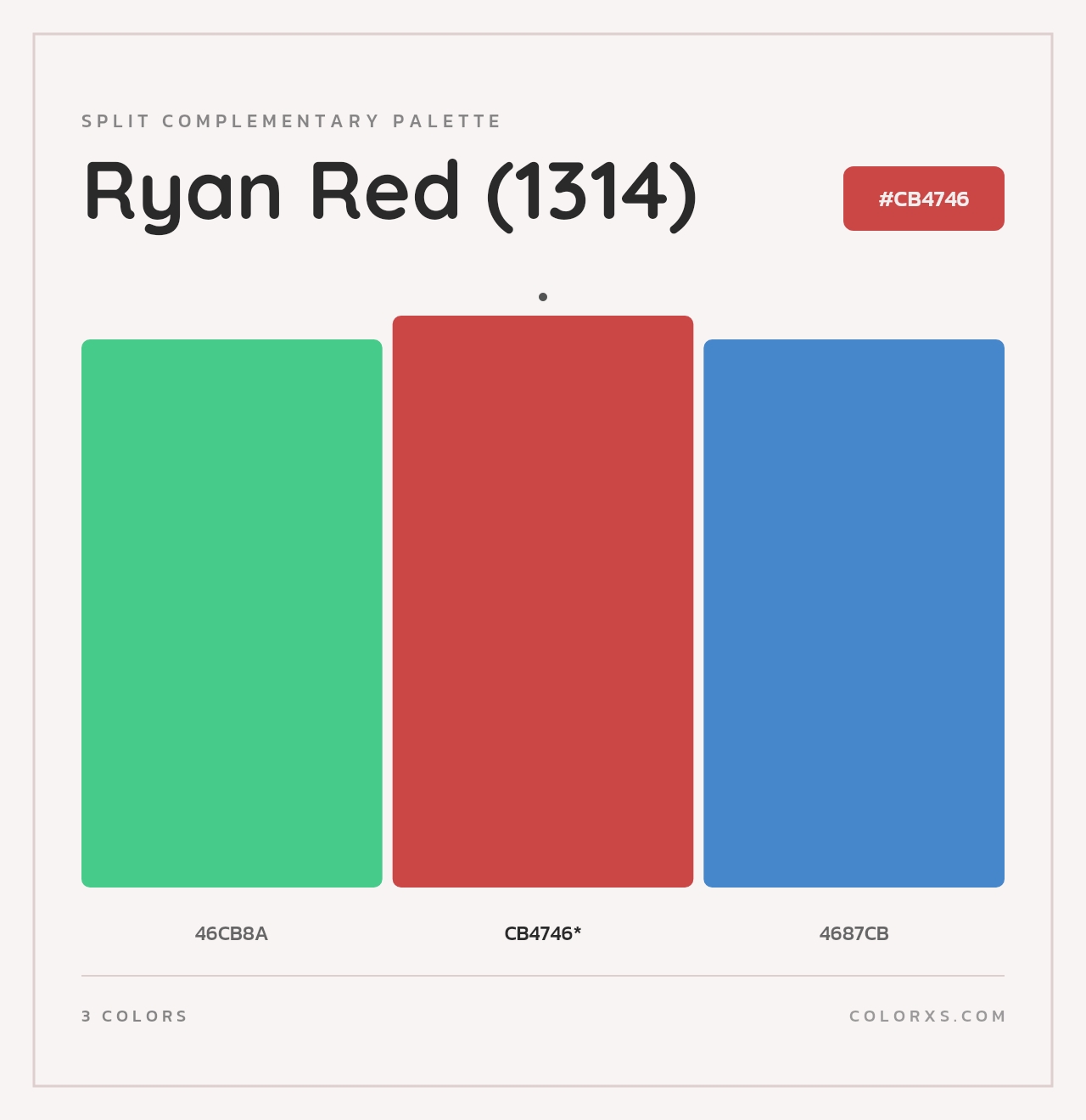 Ryan Red (1314) - Split-Complementary Color Palette