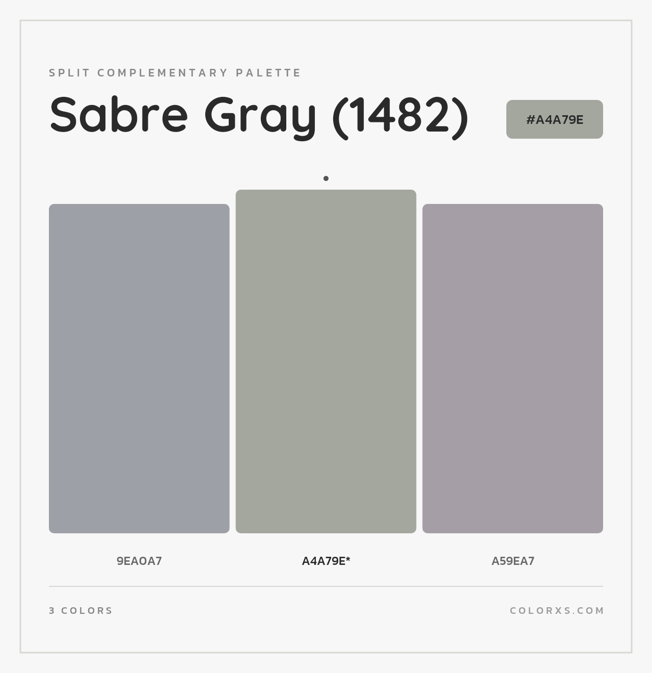 Sabre Gray (1482) - Split-Complementary Color Palette