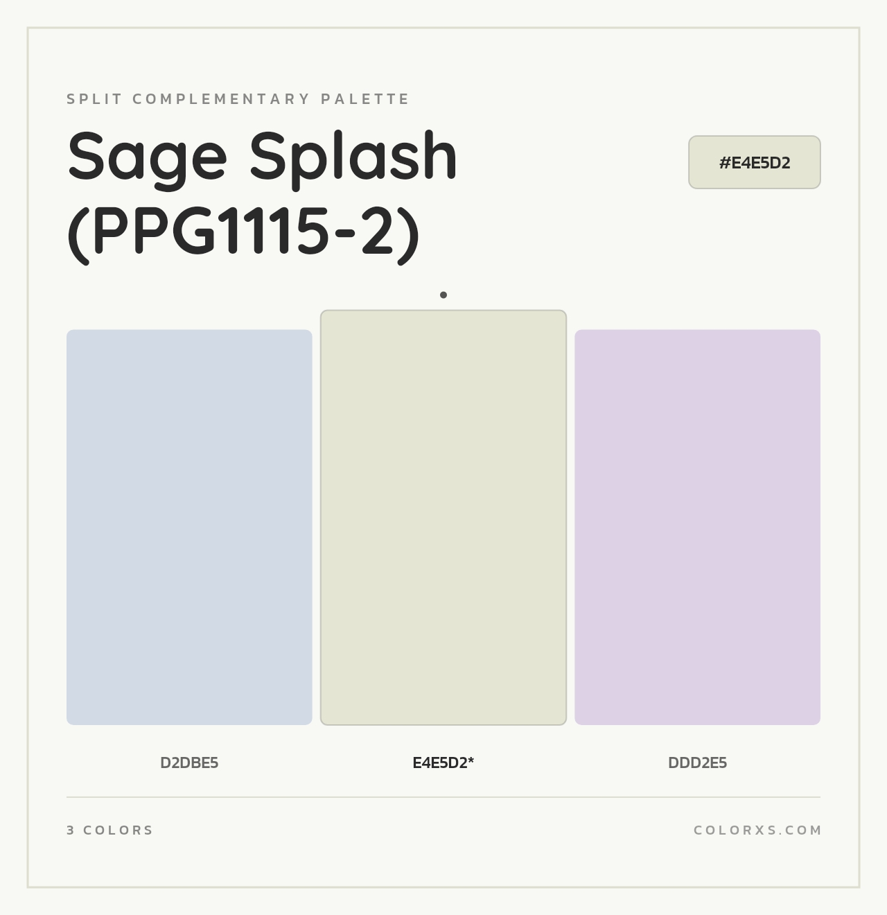 Sage Splash (PPG1115-2) - Split-Complementary Color Palette