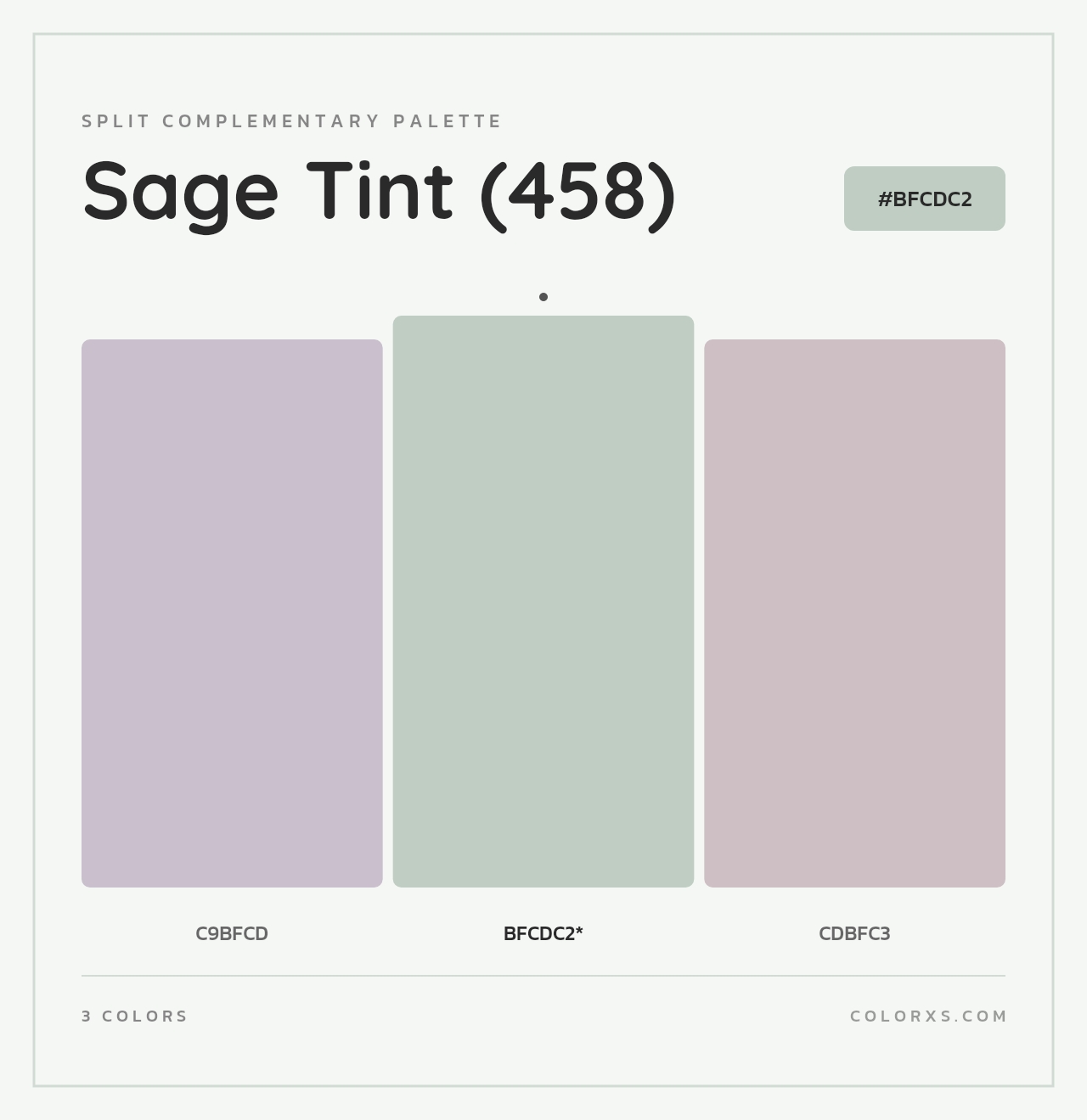 Sage Tint (458) - Split-Complementary Color Palette