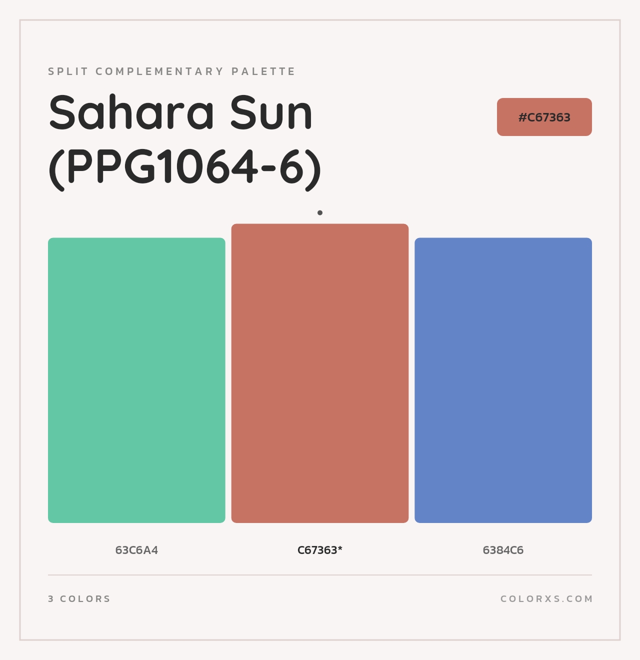 Sahara Sun (PPG1064-6) - Split-Complementary Color Palette