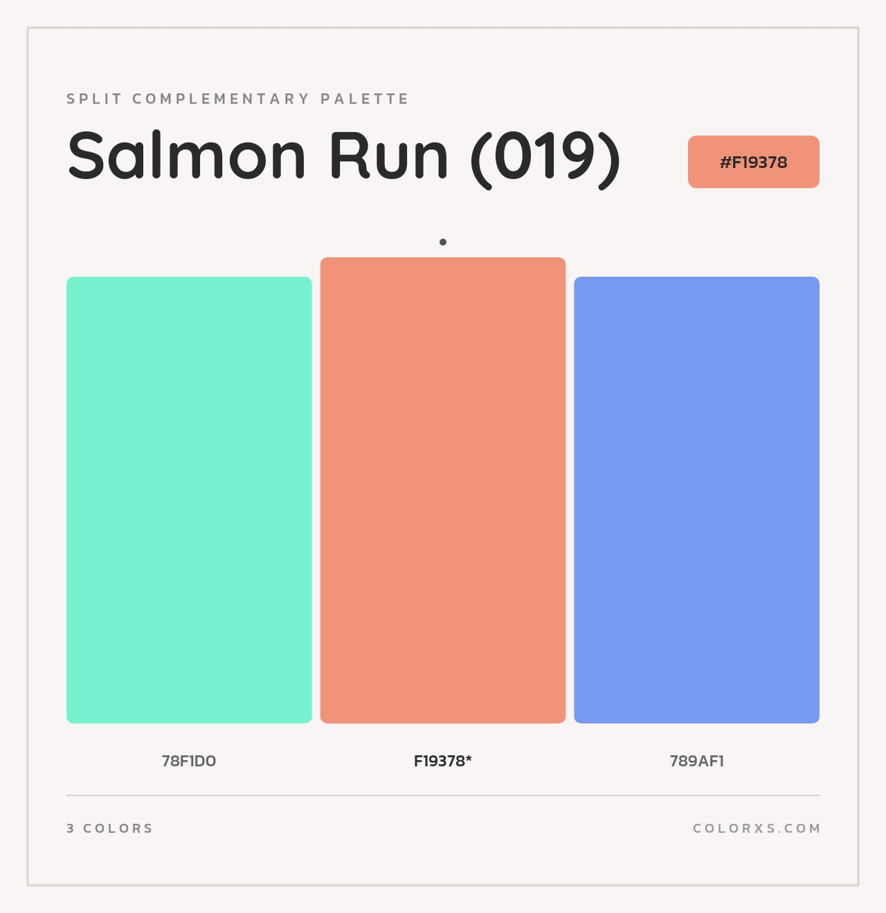 Salmon Run (019) - Split-Complementary Color Palette