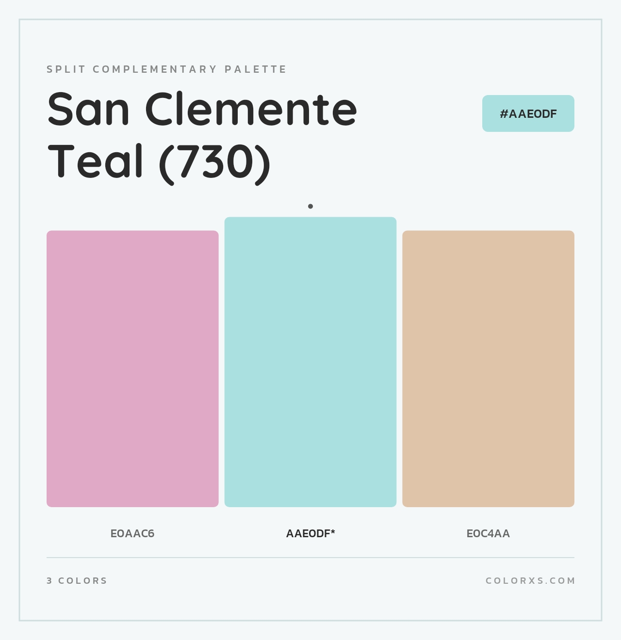 San Clemente Teal (730) - Split-Complementary Color Palette