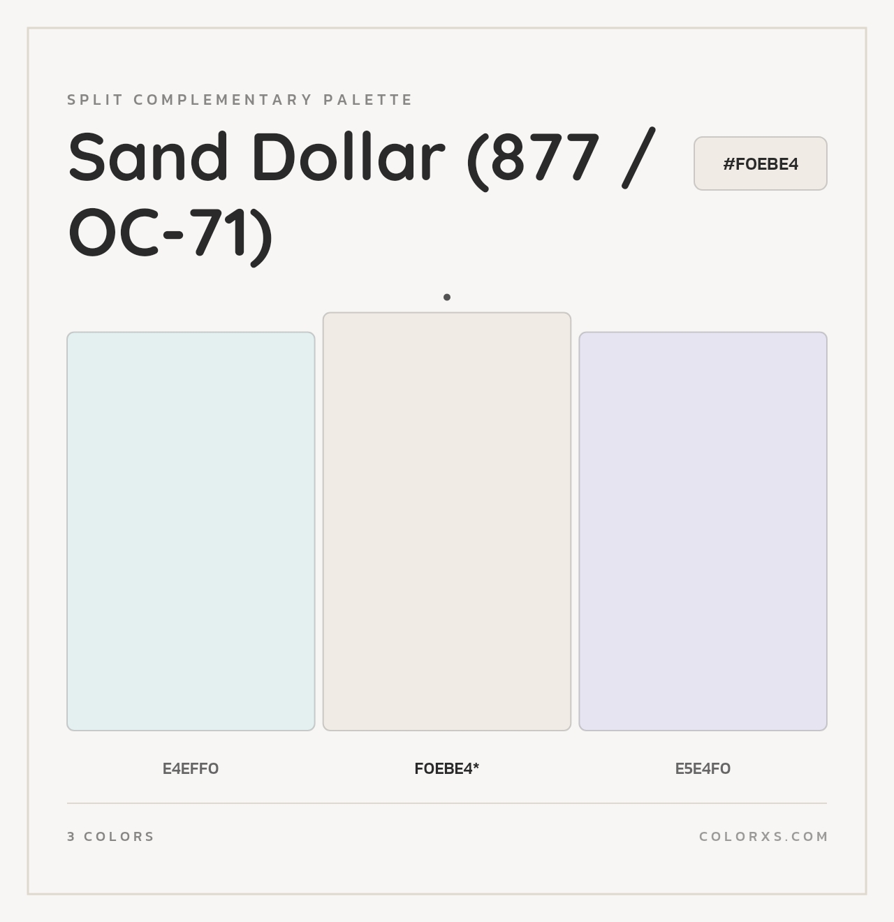 Sand Dollar (877 / OC-71) - Split-Complementary Color Palette