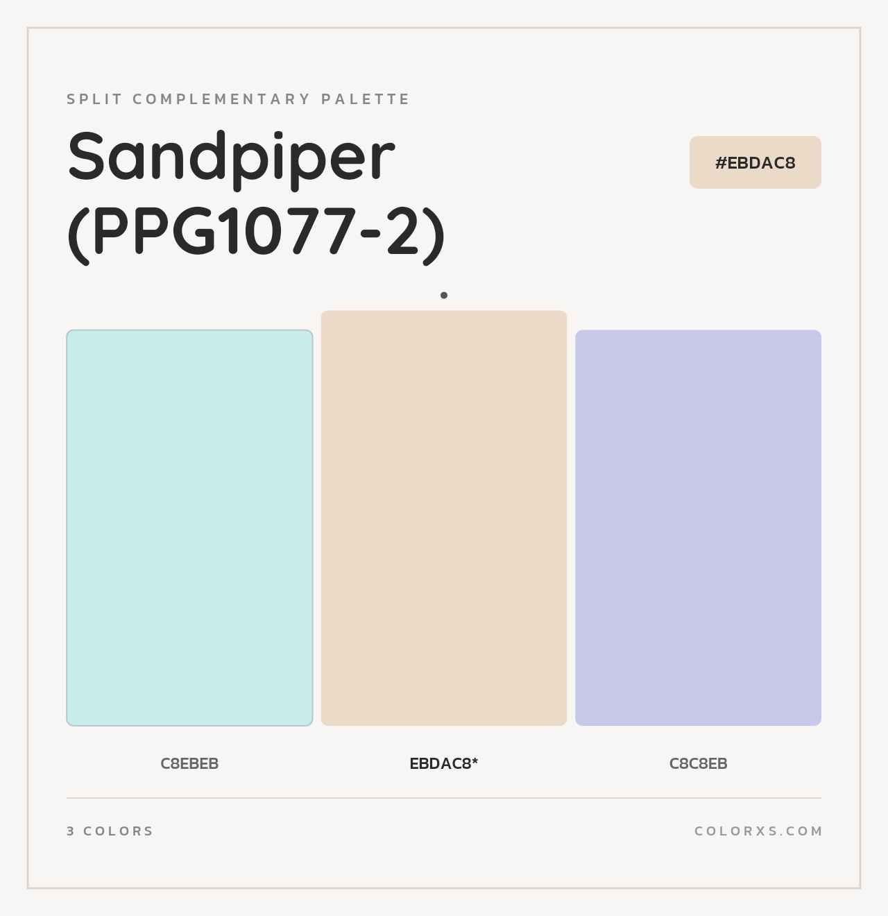 Sandpiper (PPG1077-2) - Split-Complementary Color Palette