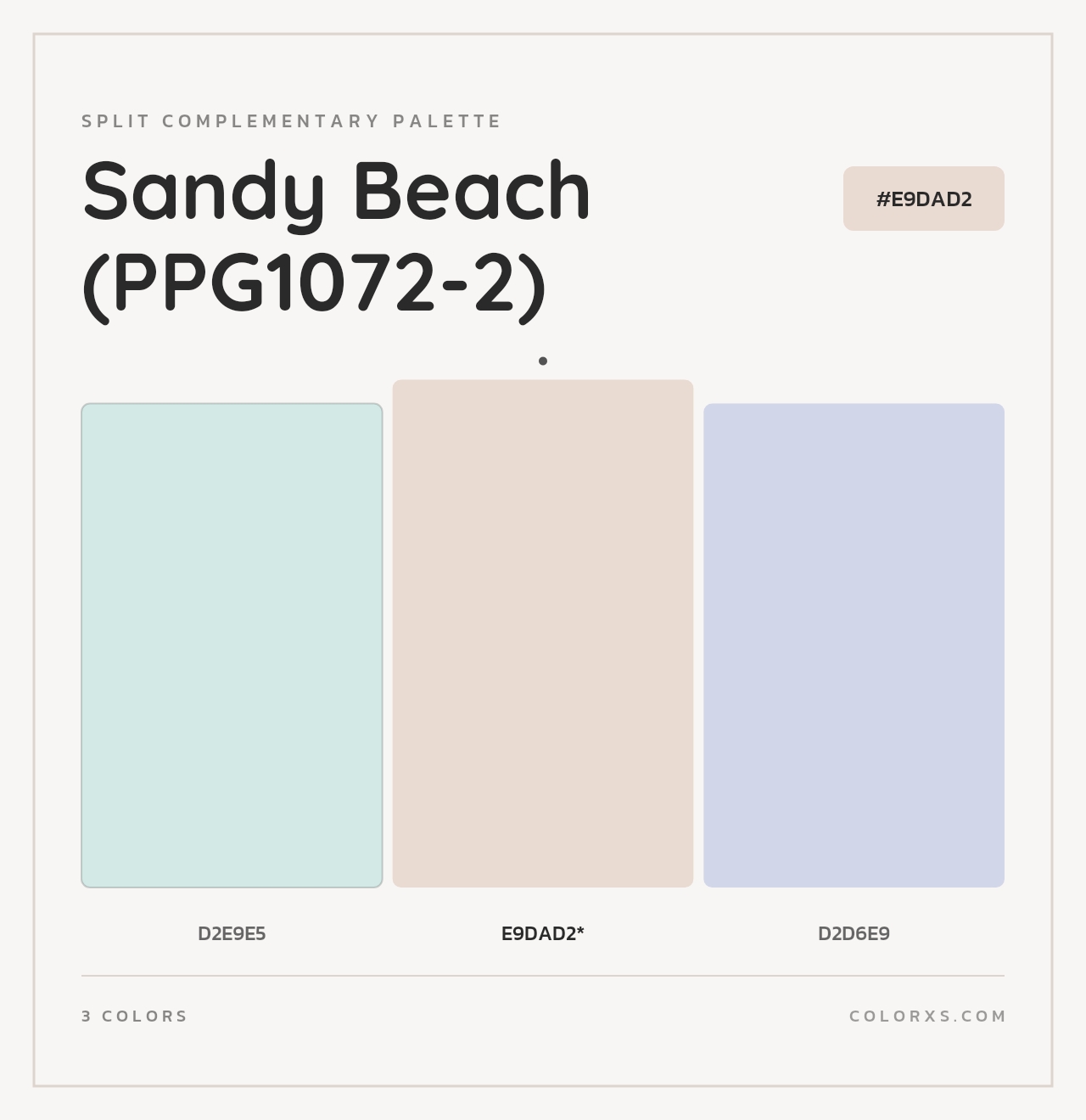 Sandy Beach (PPG1072-2) - Split-Complementary Color Palette