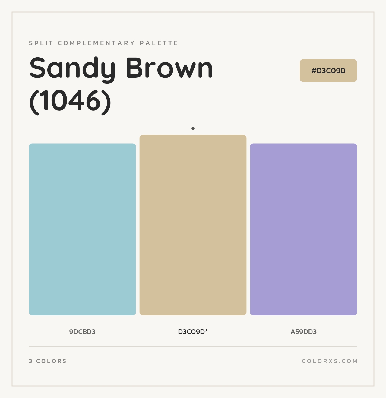 Sandy Brown (1046) - Split-Complementary Color Palette