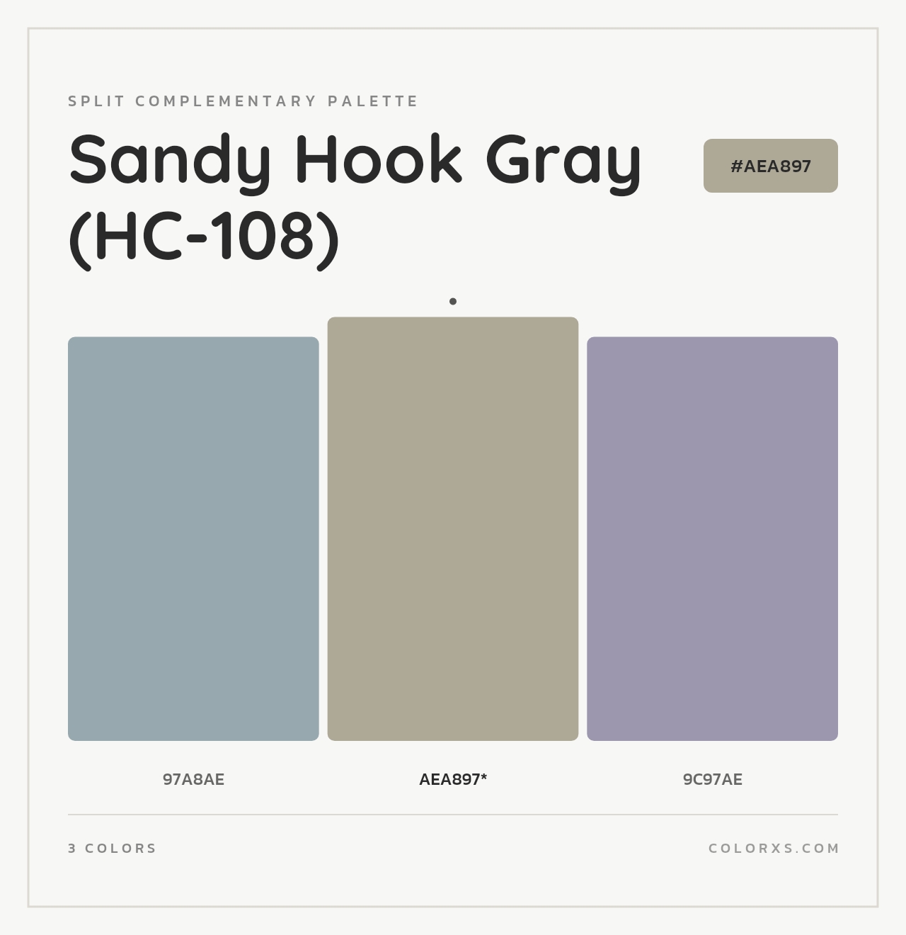 Sandy Hook Gray (HC-108) - Split-Complementary Color Palette