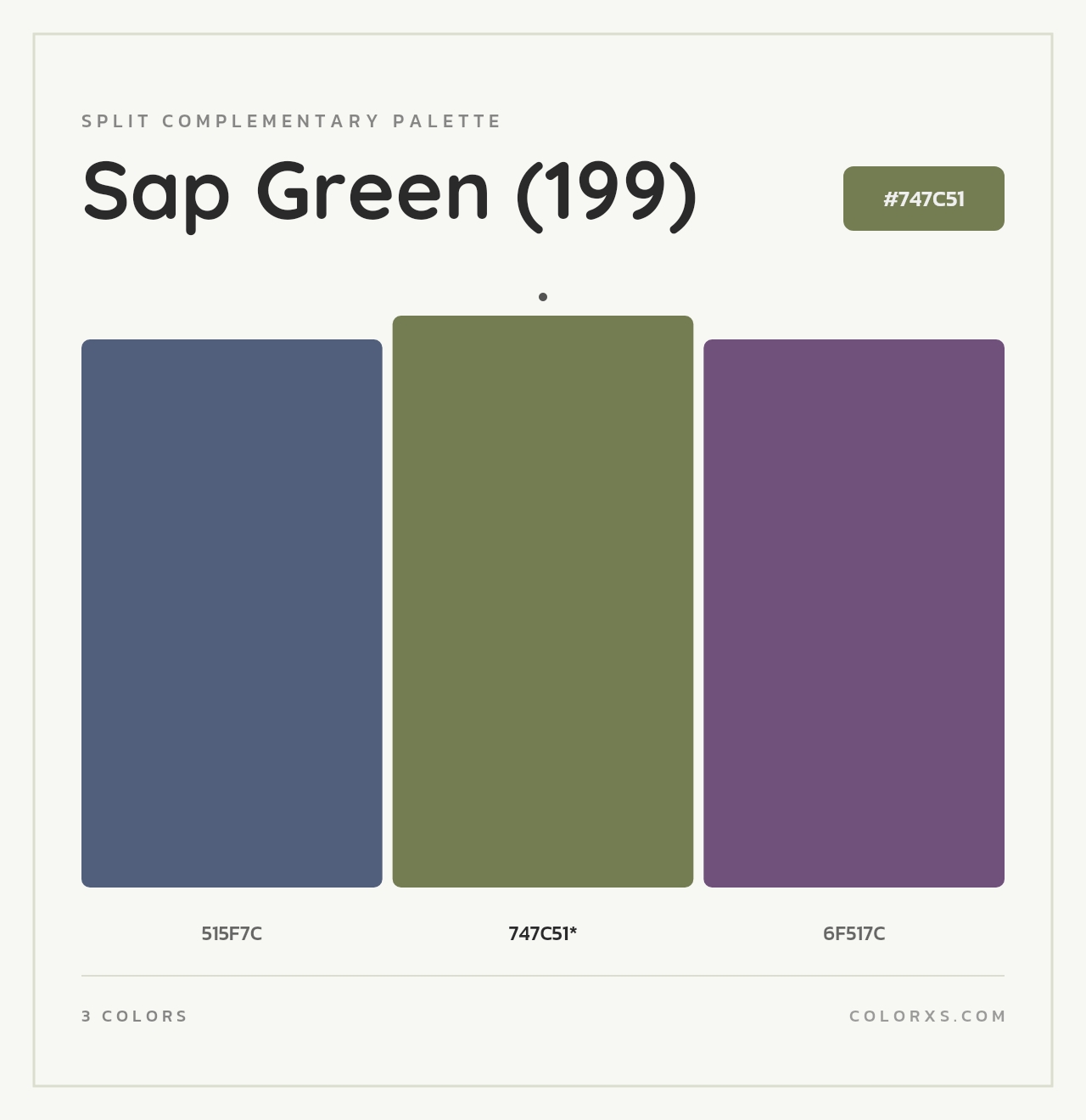 Sap Green (199) - Split-Complementary Color Palette