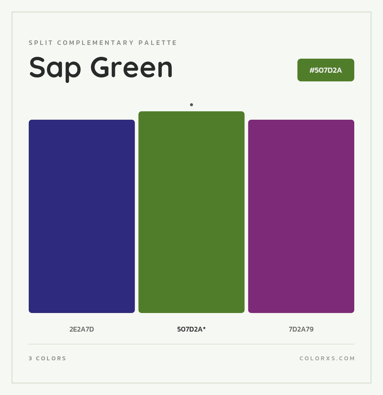 Sap Green - Split-Complementary Color Palette