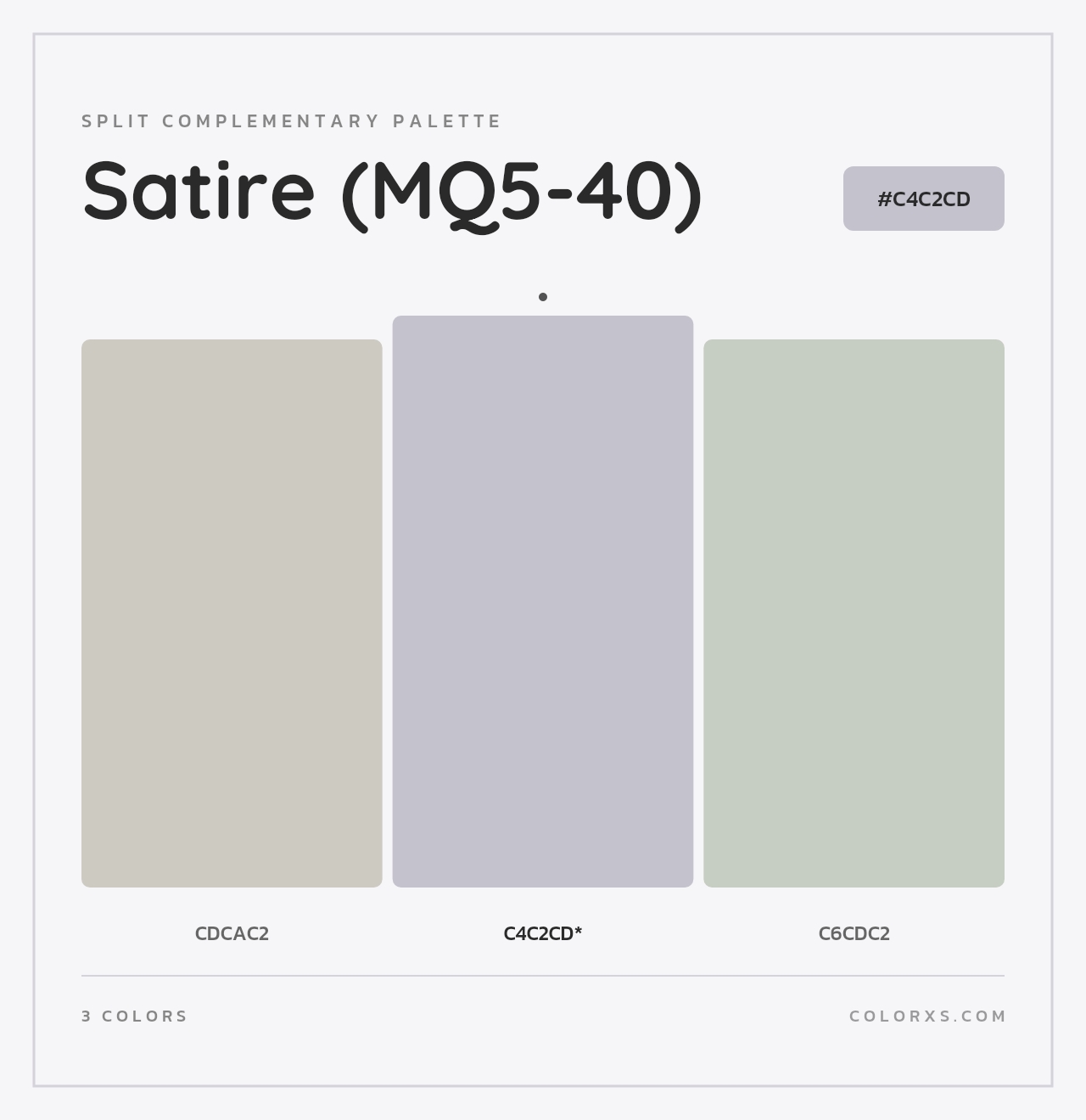 Satire (MQ5-40) - Split-Complementary Color Palette