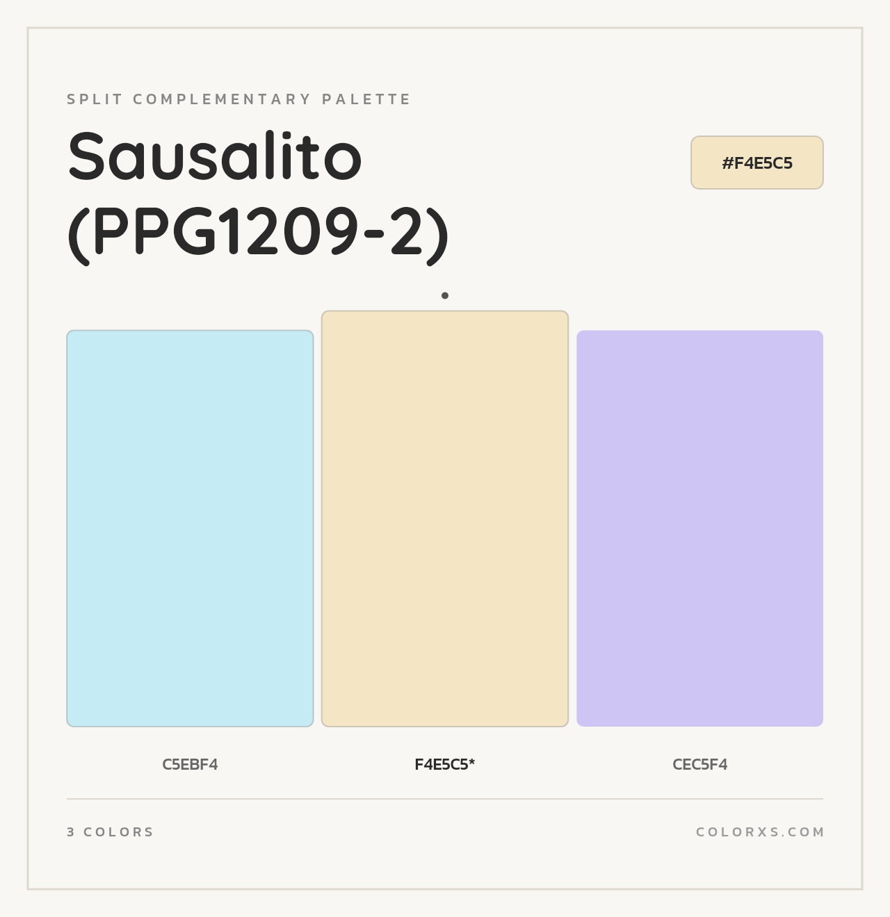 Sausalito (PPG1209-2) - Split-Complementary Color Palette