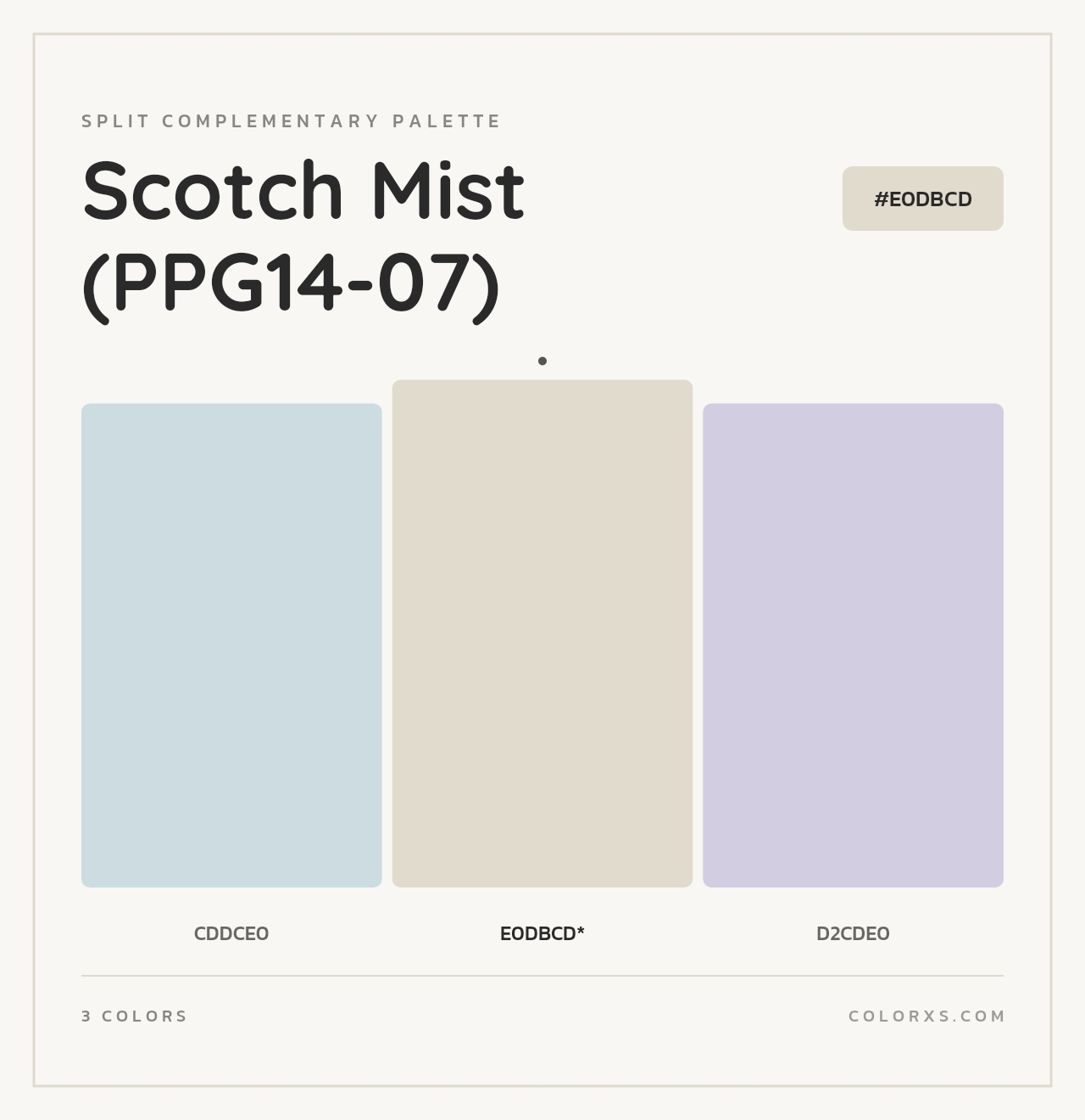 Scotch Mist (PPG14-07) - Split-Complementary Color Palette