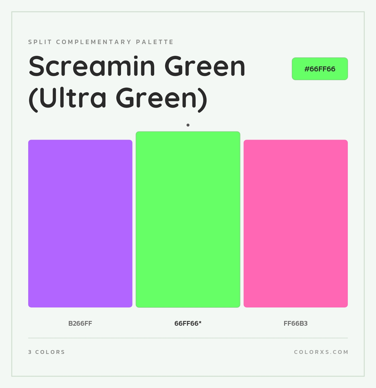 Screamin Green (Ultra Green) - Split-Complementary Color Palette