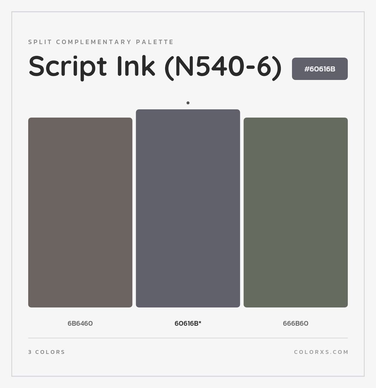 Script Ink (N540-6) - Split-Complementary Color Palette