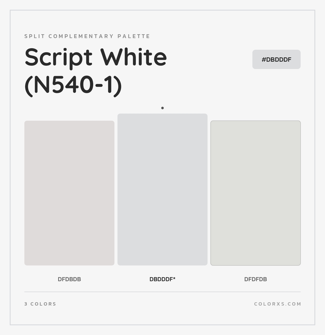Script White (N540-1) - Split-Complementary Color Palette