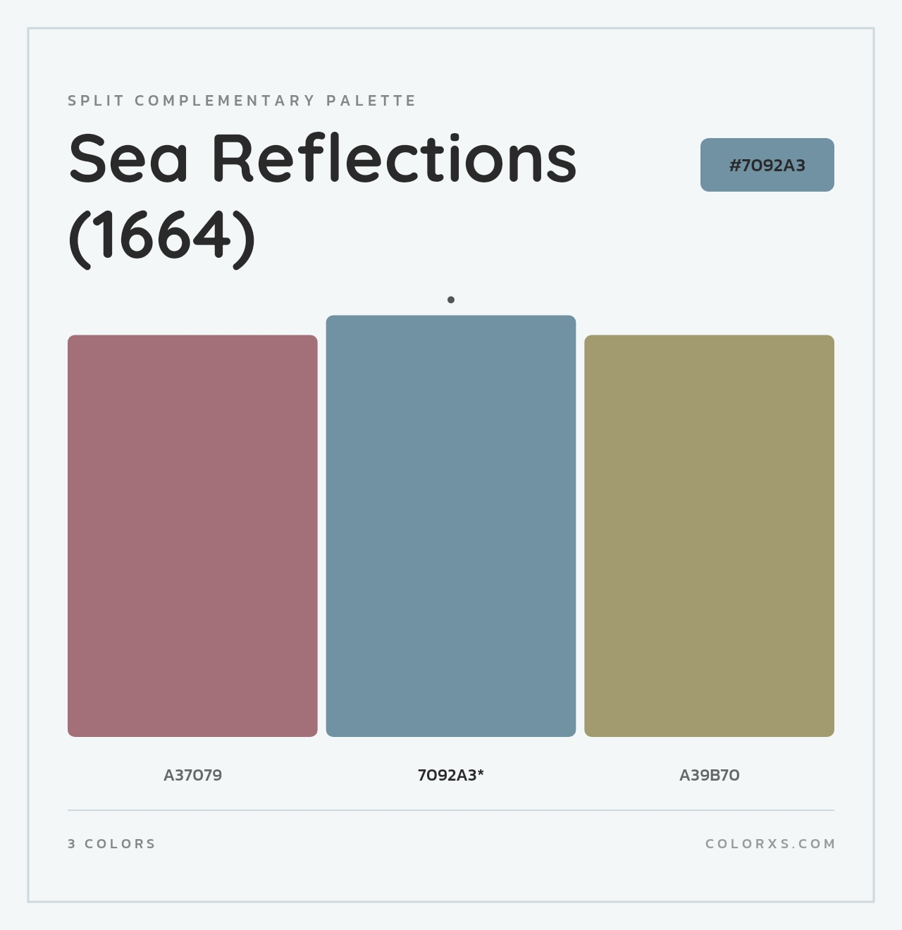 Sea Reflections (1664) - Split-Complementary Color Palette