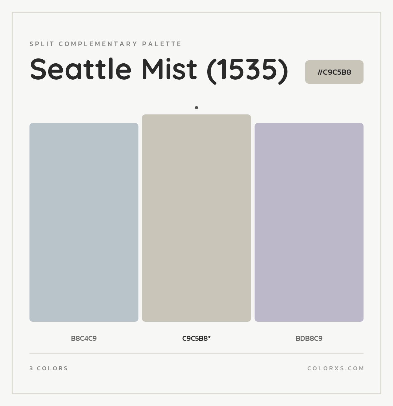 Seattle Mist (1535) - Split-Complementary Color Palette