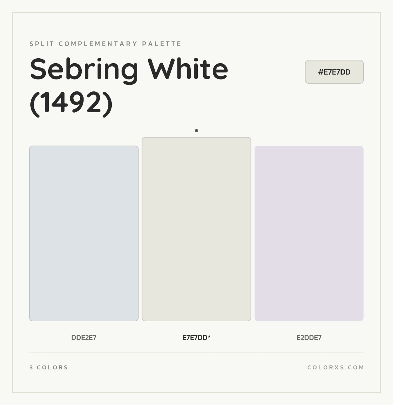 Sebring White (1492) - Split-Complementary Color Palette