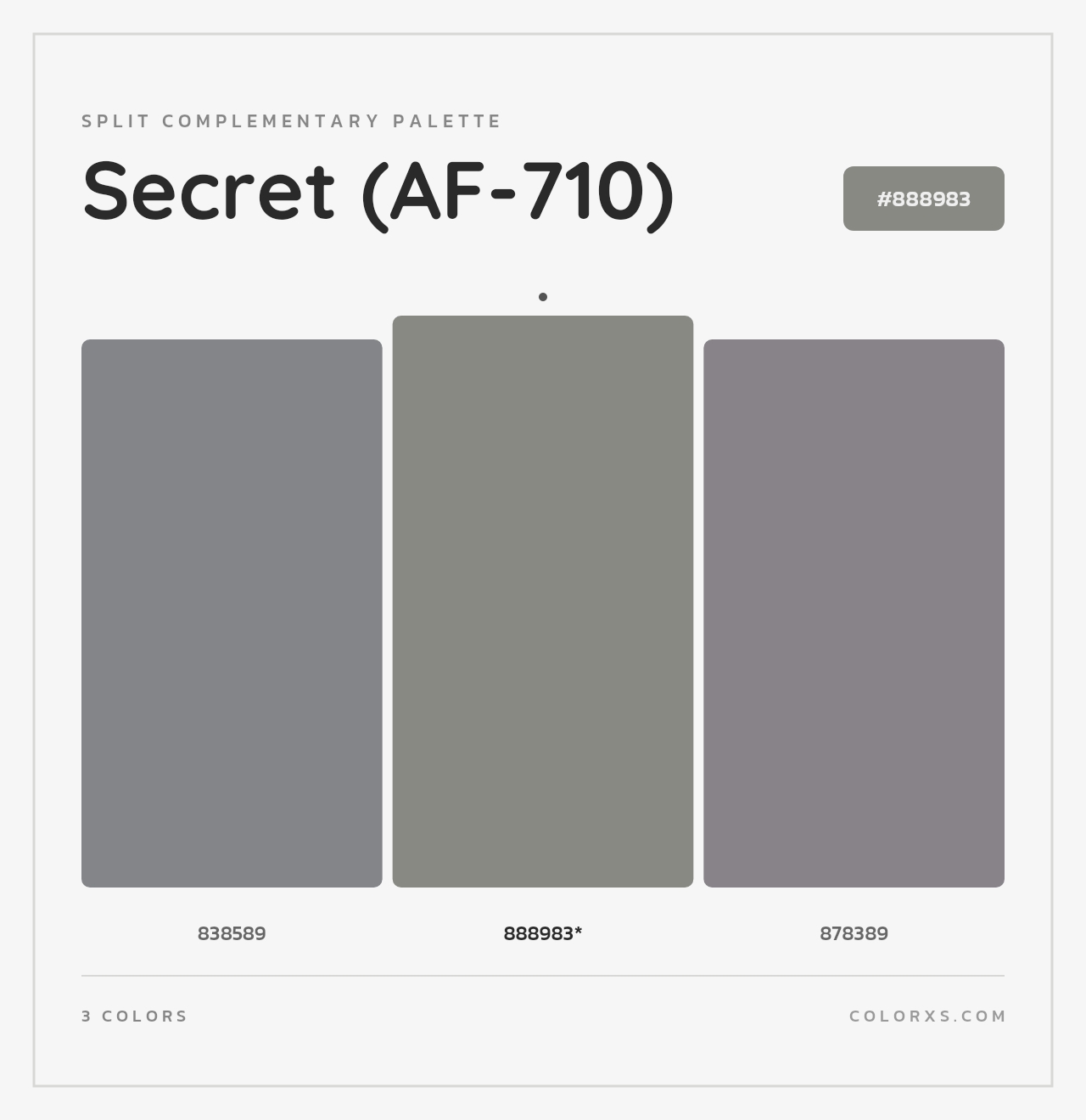 Secret (AF-710) - Split-Complementary Color Palette