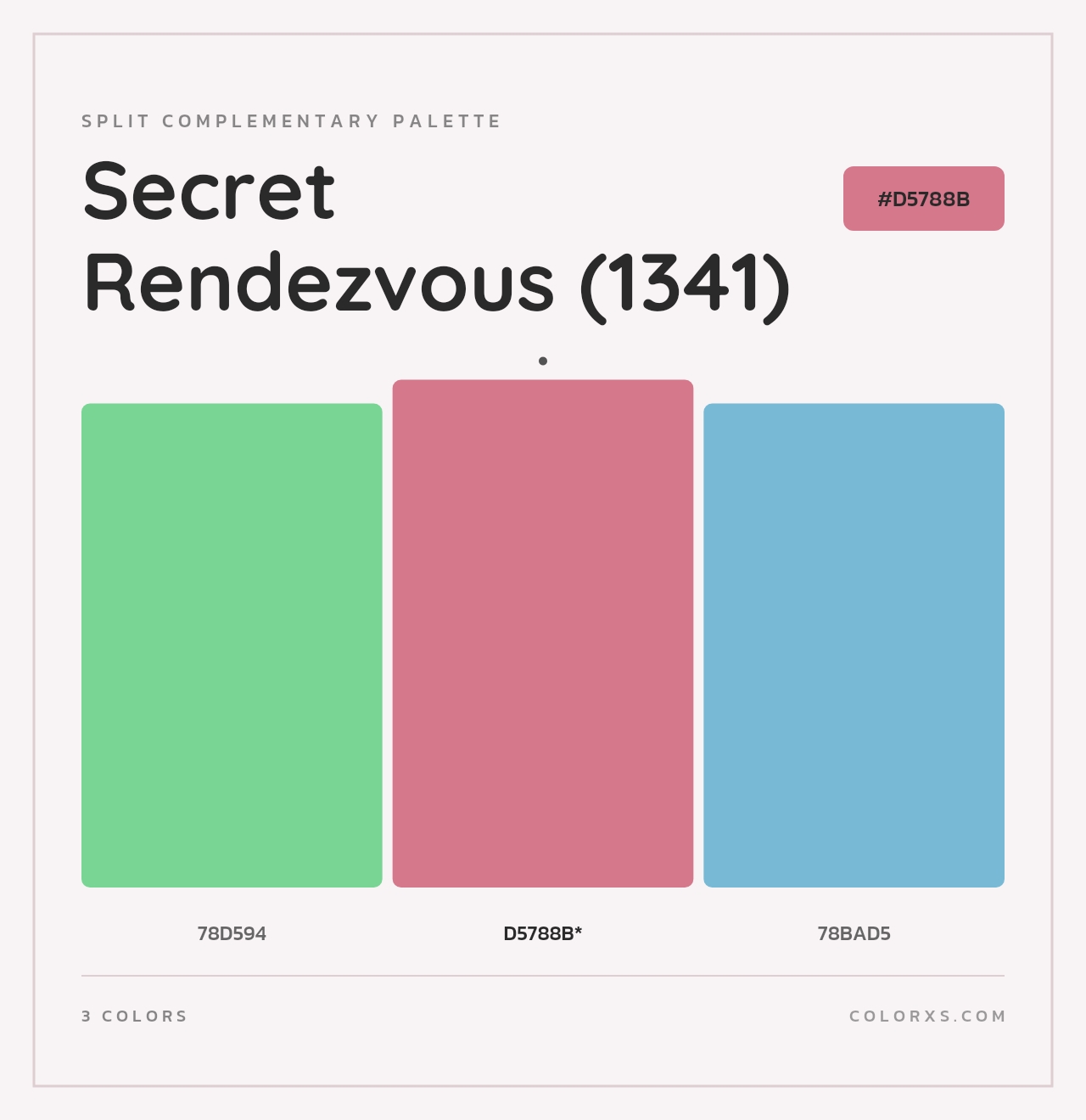 Secret Rendezvous (1341) - Split-Complementary Color Palette