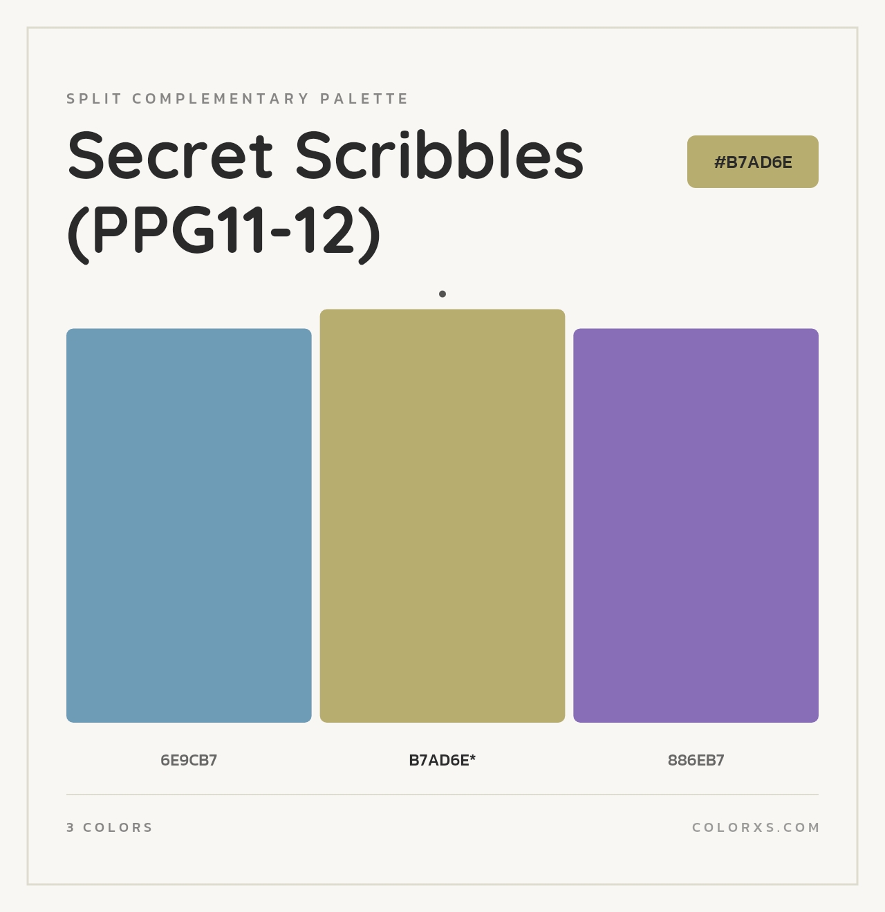 Secret Scribbles (PPG11-12) - Split-Complementary Color Palette