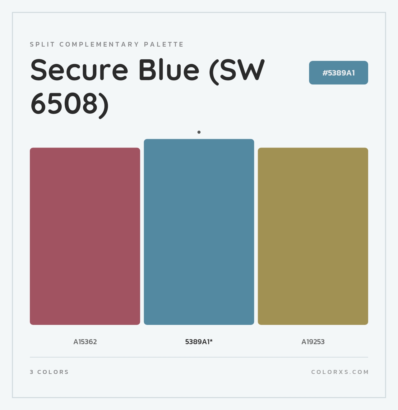 Secure Blue (SW 6508) - Split-Complementary Color Palette