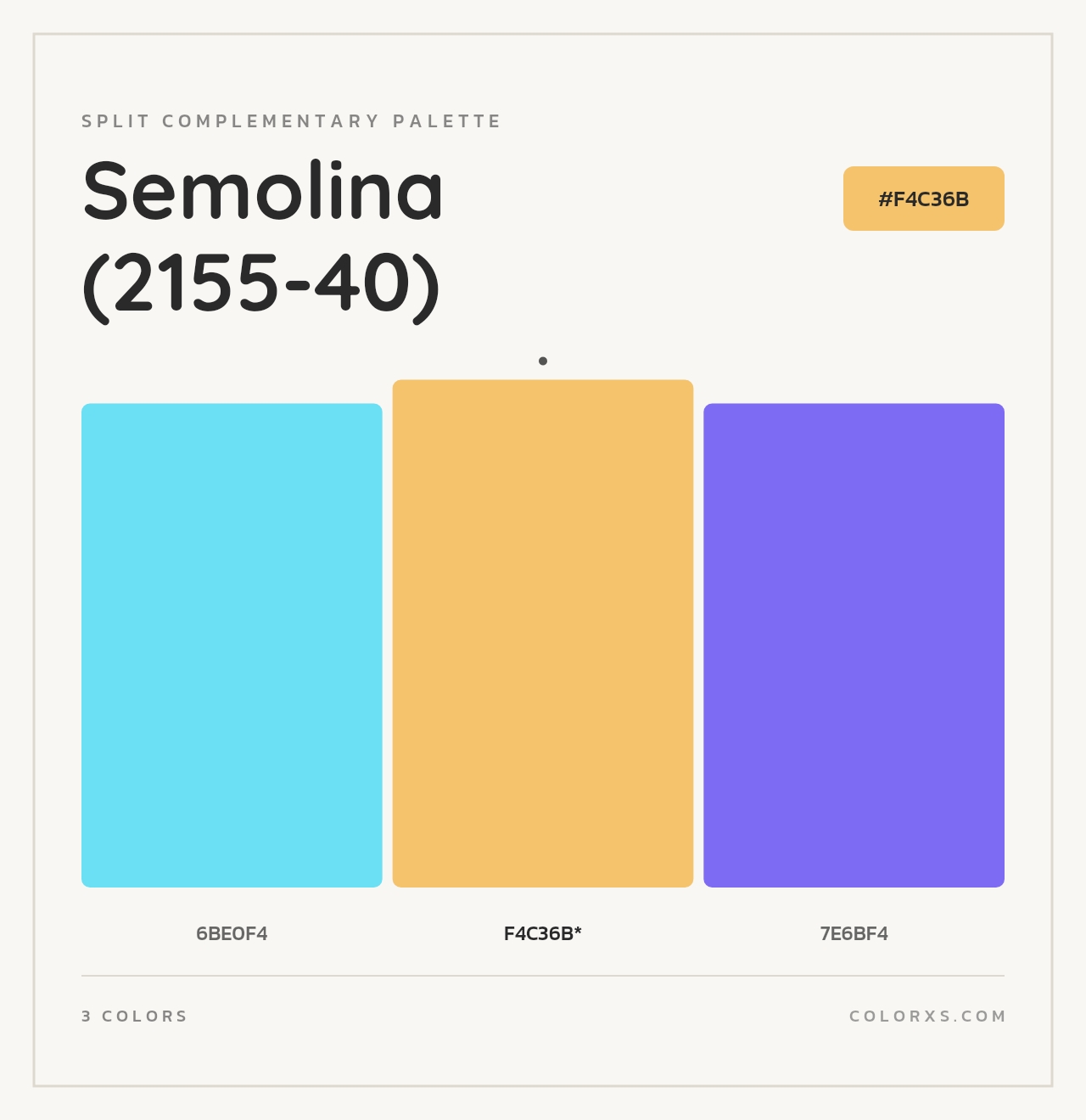 Semolina (2155-40) - Split-Complementary Color Palette
