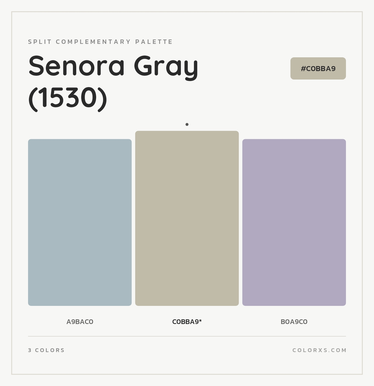 Senora Gray (1530) - Split-Complementary Color Palette