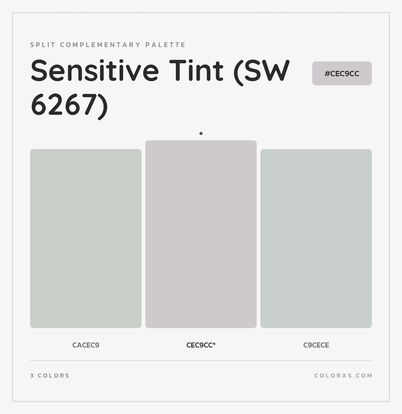 Sensitive Tint (SW 6267) - Split-Complementary Color Palette