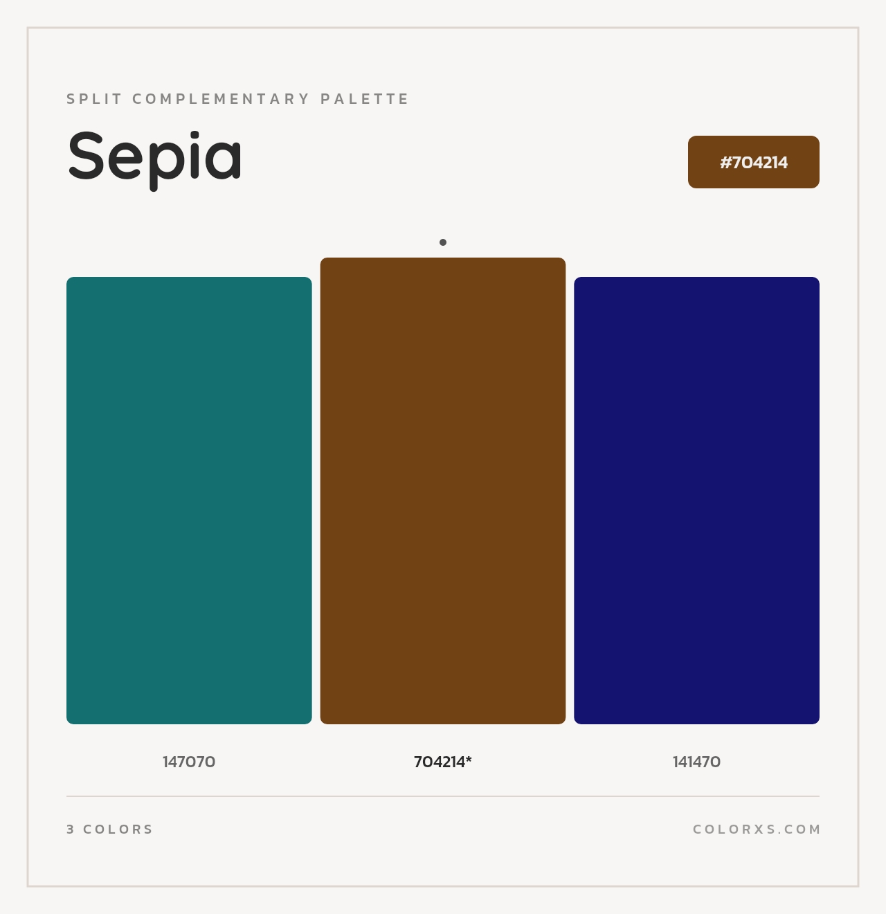 Sepia - Split-Complementary Color Palette