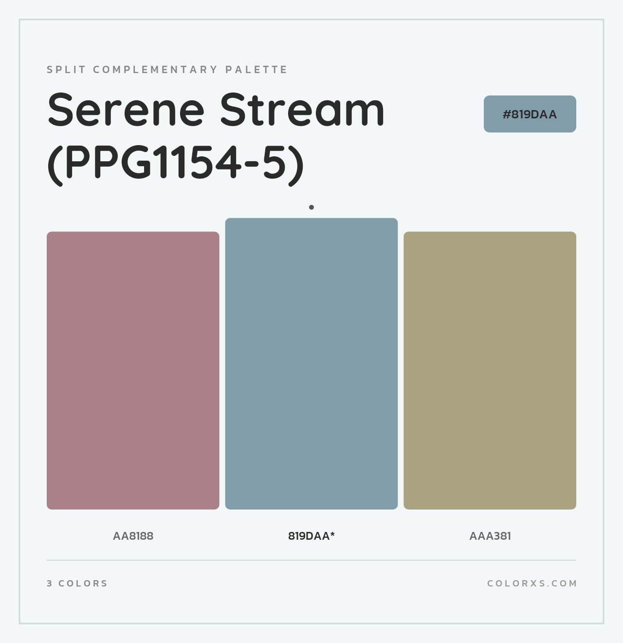 Serene Stream (PPG1154-5) - Split-Complementary Color Palette