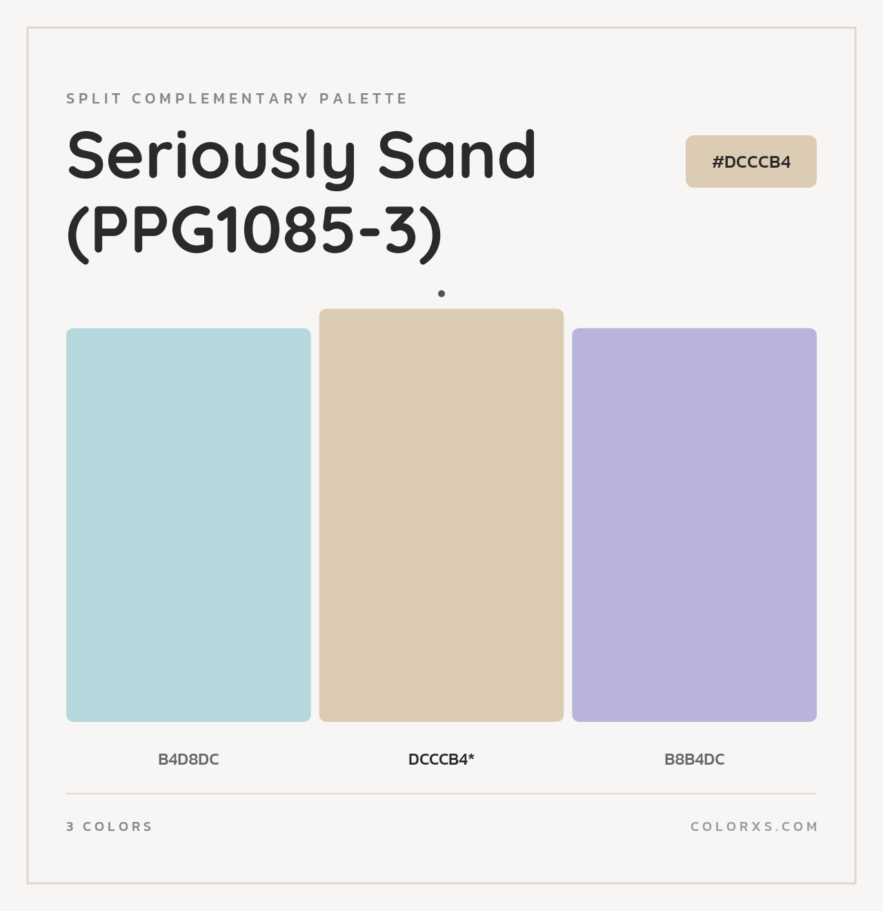 Seriously Sand (PPG1085-3) - Split-Complementary Color Palette